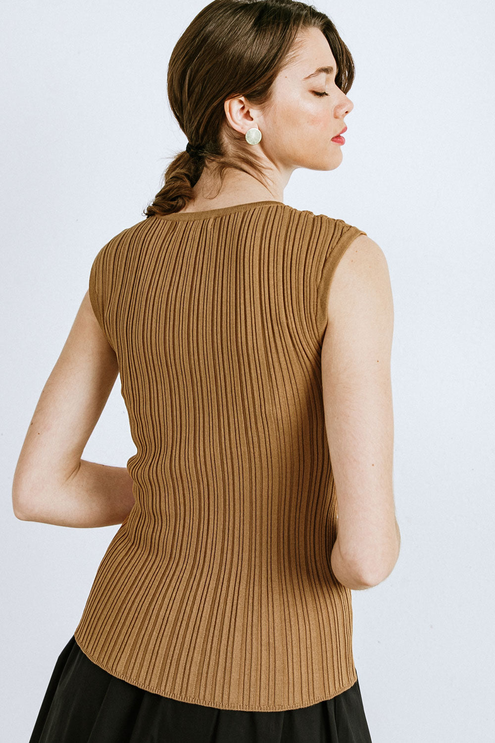 zSALE Bennett Sleeveless Ribbed Knit Top - Camel