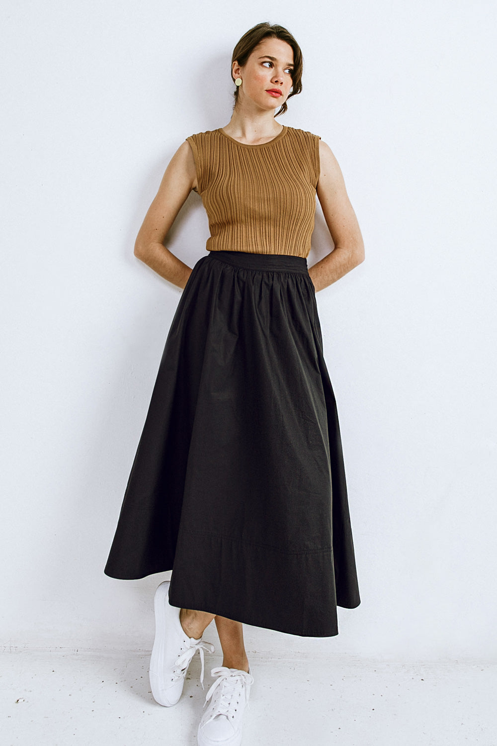 zSALE Bennett Sleeveless Ribbed Knit Top - Camel