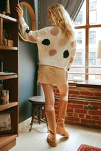 Load image into Gallery viewer, Polka-Dot Long Sleeve Sweater Pullover - Ivory Multi
