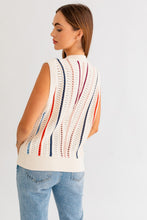 Load image into Gallery viewer, Bria Oversized Multi-Stripe Sweater Vest Knit - Ivory Multi
