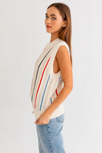 Load image into Gallery viewer, Bria Oversized Multi-Stripe Sweater Vest Knit - Ivory Multi

