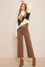 Load image into Gallery viewer, Bywater Diamond Chunky Knit Long Sleeve Sweater - Mocha Combo
