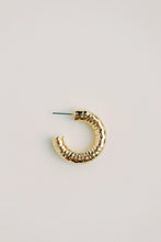 Load image into Gallery viewer, Gold Vintage Style Hammered Hoop Earrings
