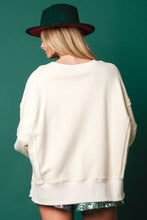 Load image into Gallery viewer, Cheers Sequin Stacked Glasses Oversized Sweatshirt - Cream Multi
