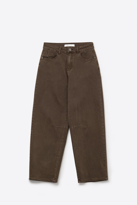 Natasha Comfort Stretch Barrel Denim - Brown