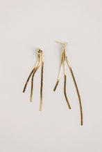 Load image into Gallery viewer, Skinny Gold Cascading Tassel Minimalist Statement Earrings - Gold
