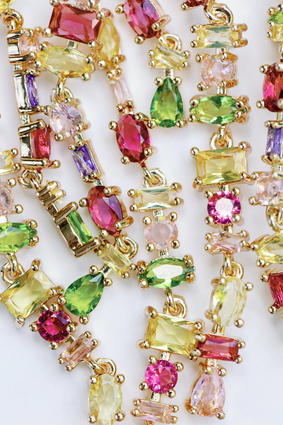 Ombre Crystal Layered Duster Statement Earrings - Jewel Tone