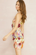 Load image into Gallery viewer, Dalia 3D Floral Embroidered High Neck Sleeveless Mini Dress - Taupe Multi
