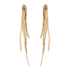 Load image into Gallery viewer, Skinny Gold Cascading Tassel Minimalist Statement Earrings - Gold
