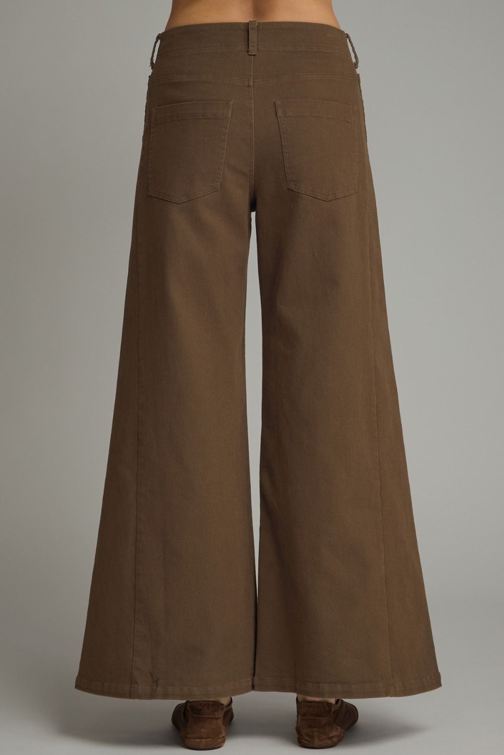 Gigi High Waisted Wide Leg Pants - Chocolate Brown