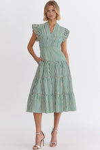 Load image into Gallery viewer, Dianna Classic Sleeveless Stripe Midi Dress - Green
