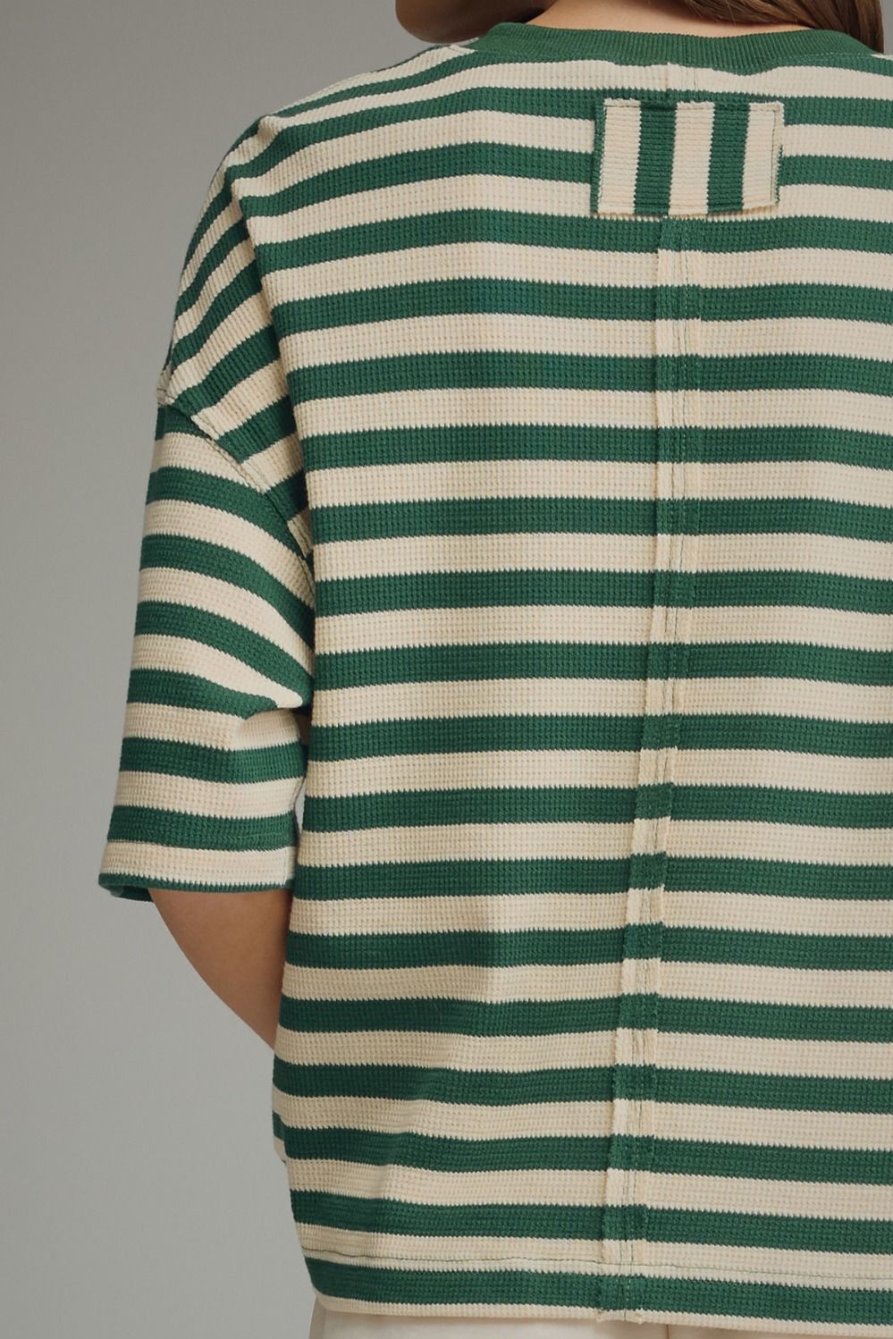 Ace Oversized Stripe Ribbed Knit Top - Green Multi