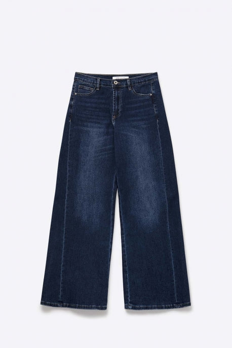 Stella High Waisted Wide Leg Denim - Dark Wash