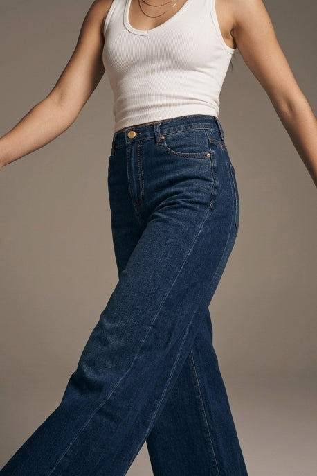 Stella High Waisted Wide Leg Denim - Dark Wash
