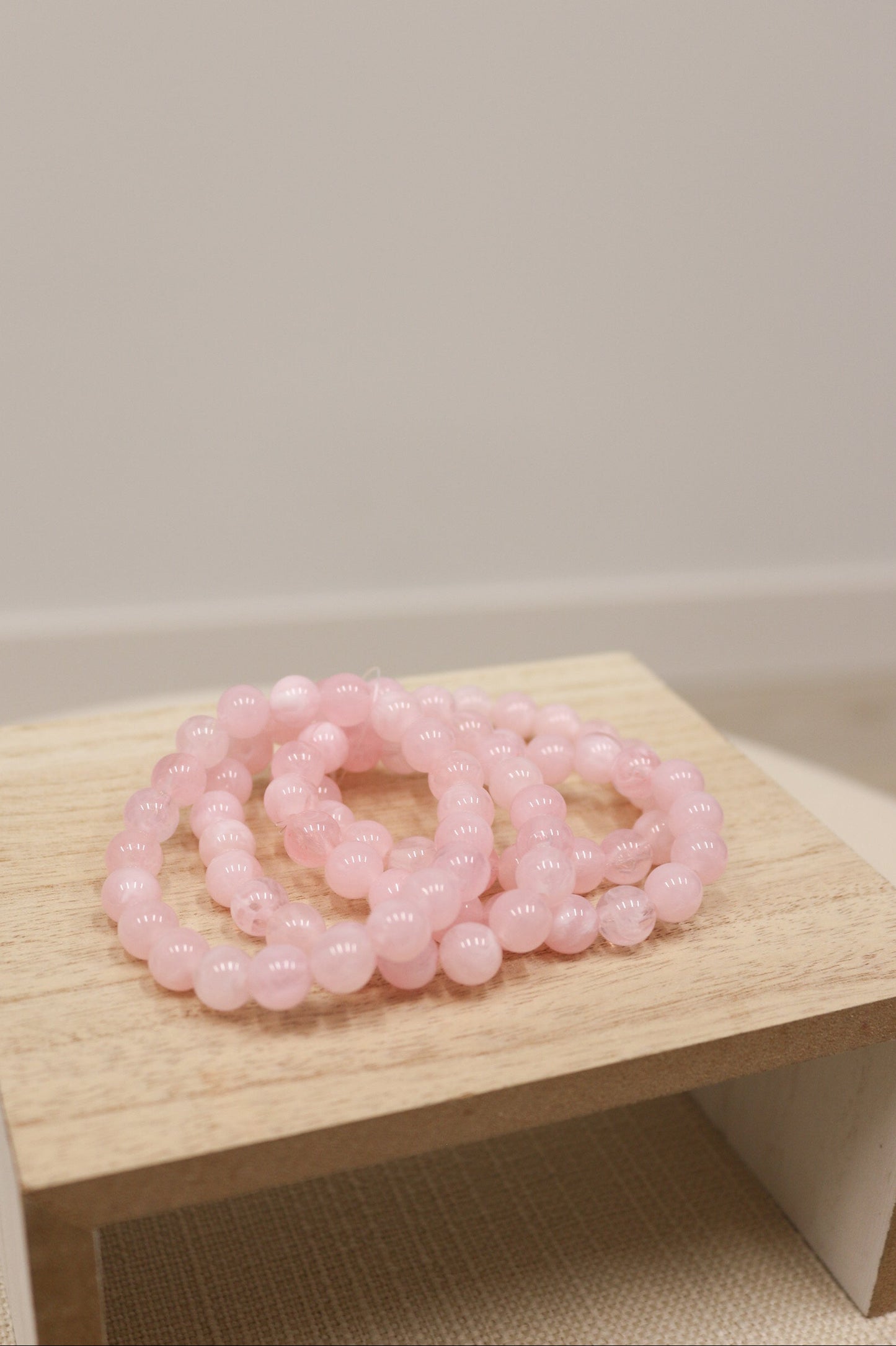 Fia Natural Stone Beaded Bracelet Set - Light Pink