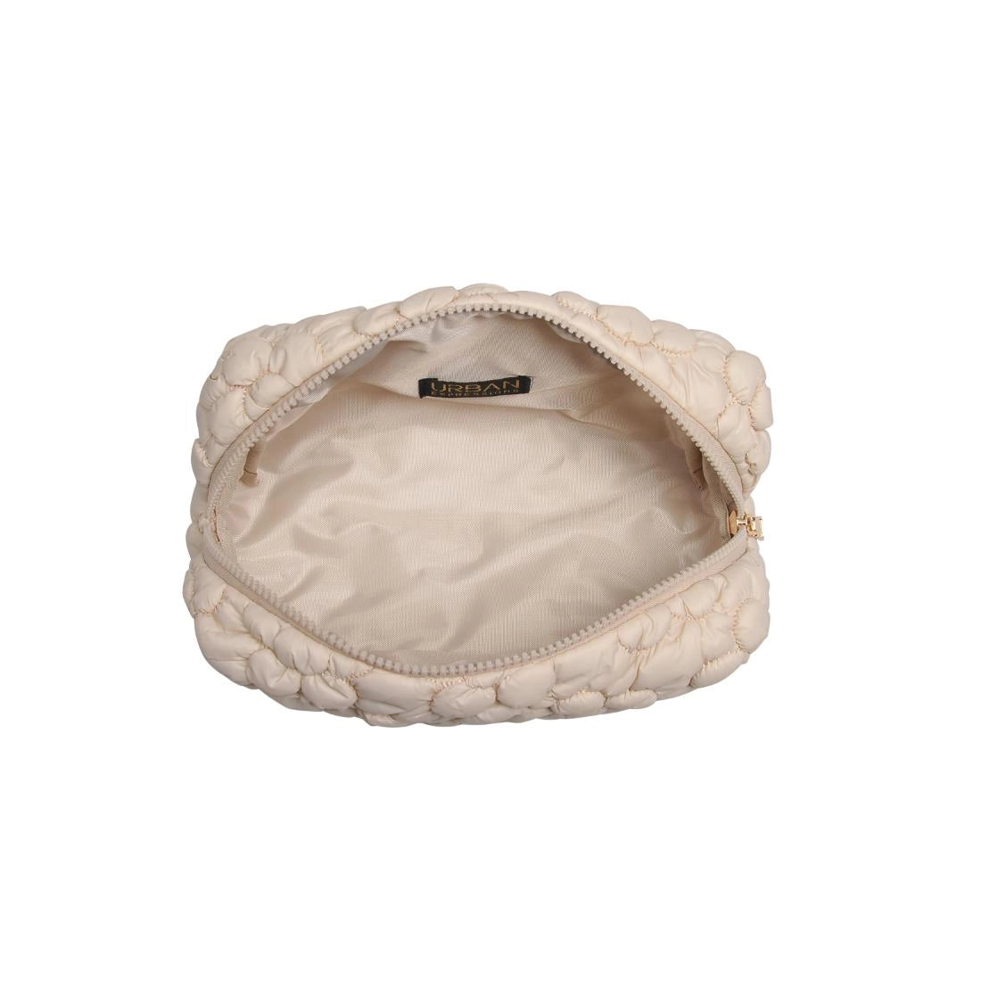 Flora Pop Quilted Nylon Zip Cosmetic Pouch - Cream
