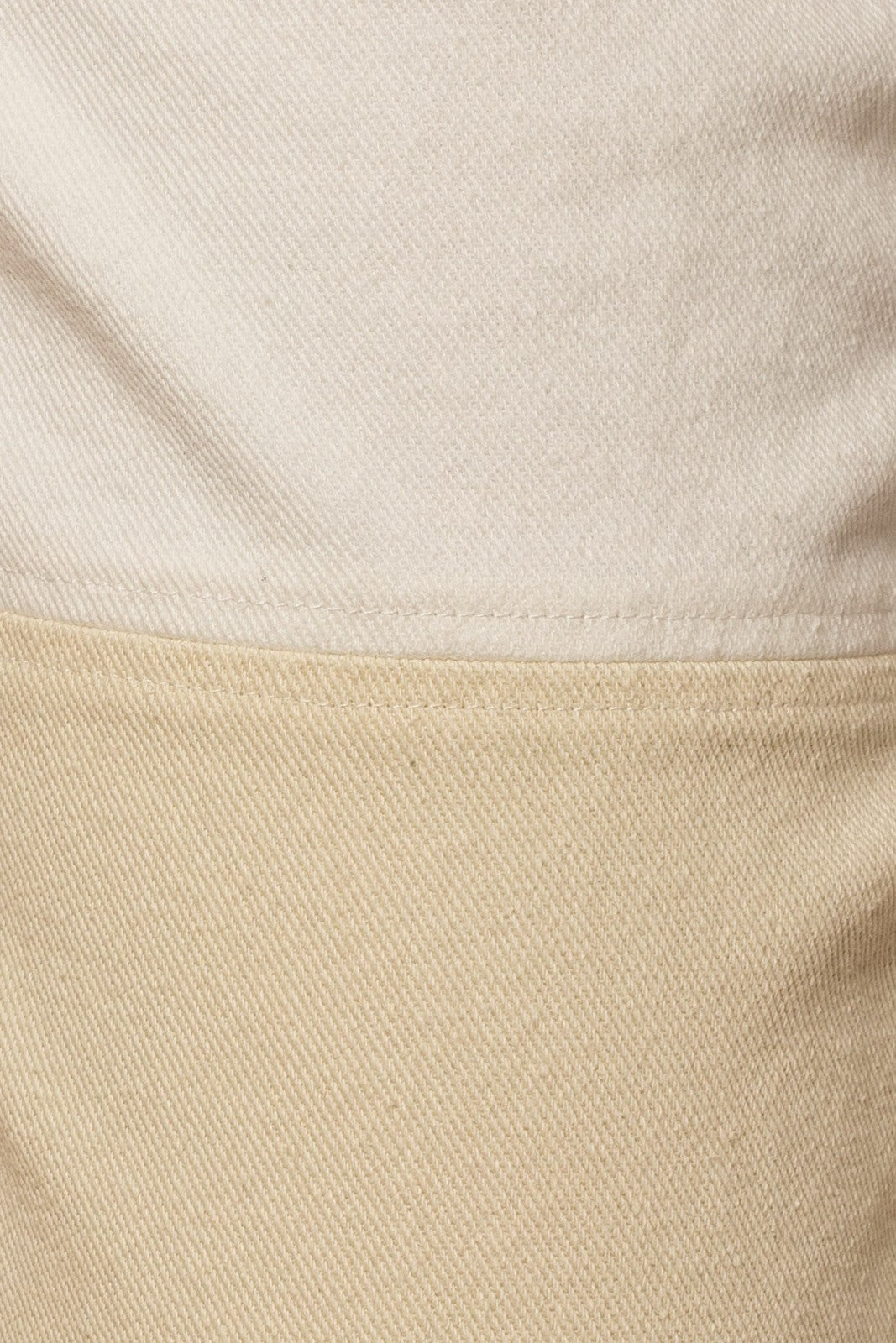 Lane High Waisted Color Block Twill Pants - White, Tan