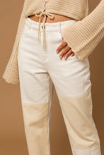 Load image into Gallery viewer, Lane High Waisted Color Block Twill Pants - White, Tan
