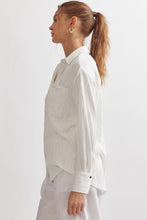 Load image into Gallery viewer, Caroline Long Sleeve Wave Textured Button Up Blouse - White
