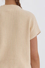Load image into Gallery viewer, Elodie Short Sleeve Cropped Mock Neck Pocket Knit - Natural
