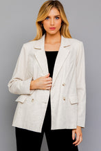 Load image into Gallery viewer, Julia Oversized Linen Double Breasted Blazer - Natural
