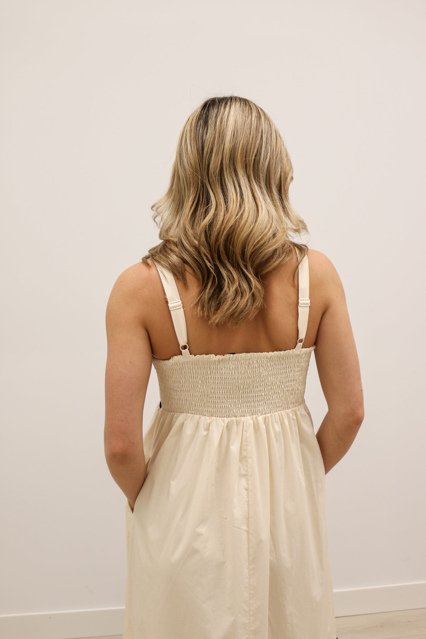 Sophie Sleeveless Tiered Ric Rac Trim Maxi Dress - Cream Muli