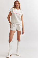 Load image into Gallery viewer, Love Letters Heart Embossed Sleeveless Top - White
