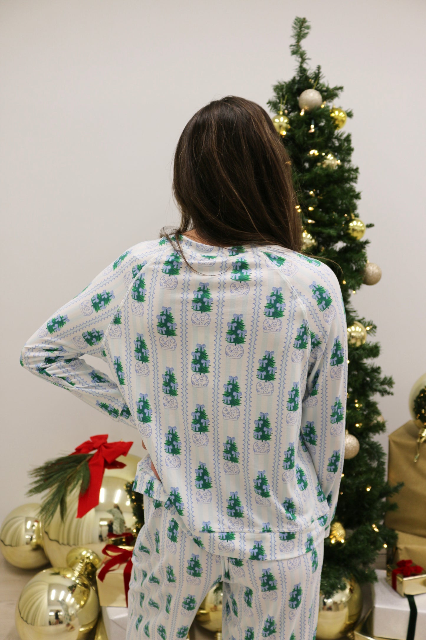 Annie Ginger Jar Joy Holiday Pajama Set by Mary Square - Blue Multi