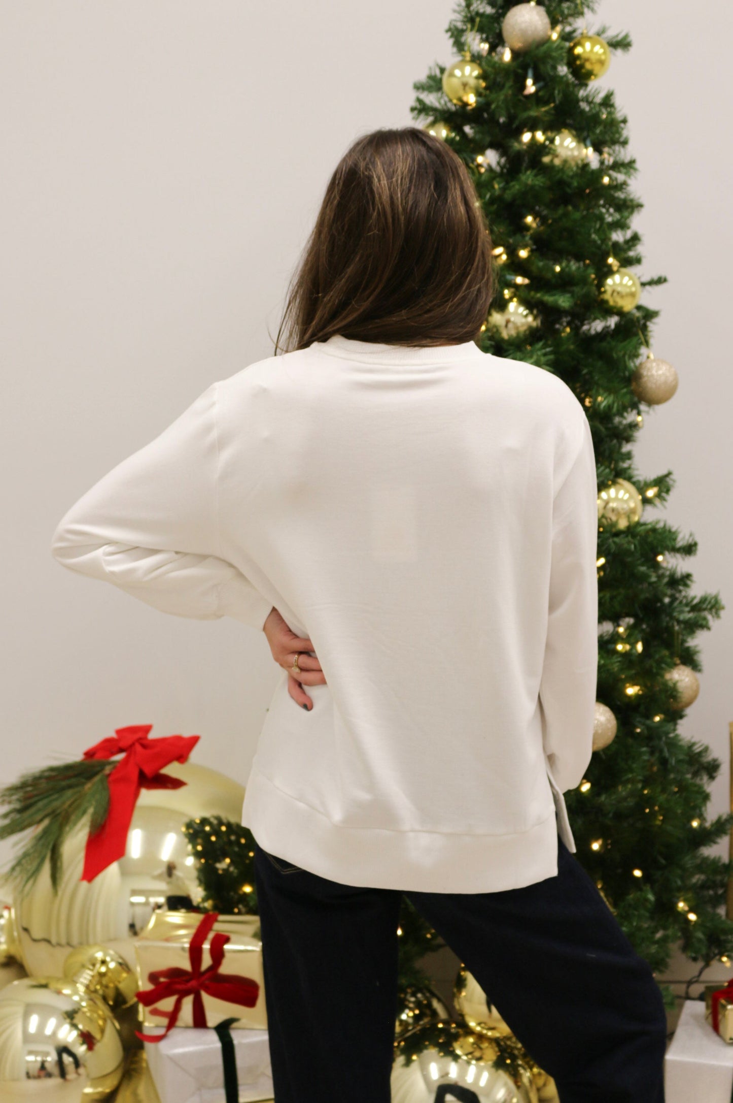 Lakelyn Ginger Jar Joy Embellished Sweatshirt by Mary Square - White Multi