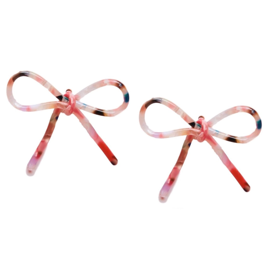 Bow Statement Earrings - Multi Color