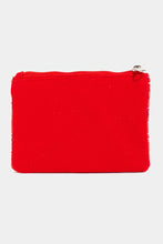 Load image into Gallery viewer, It Must Be Love Heart Print Seed Beaded Coin Pouch - White, Red
