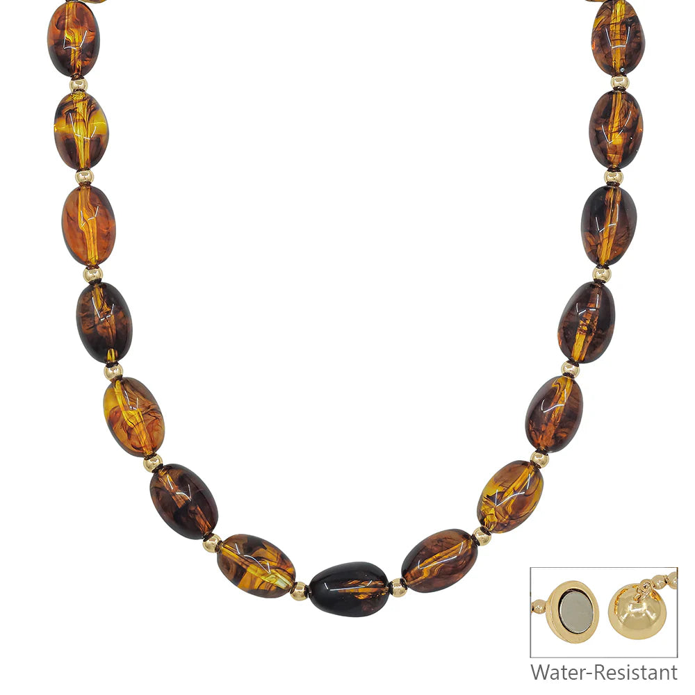 Jenny Petite Beaded Necklace - Brown