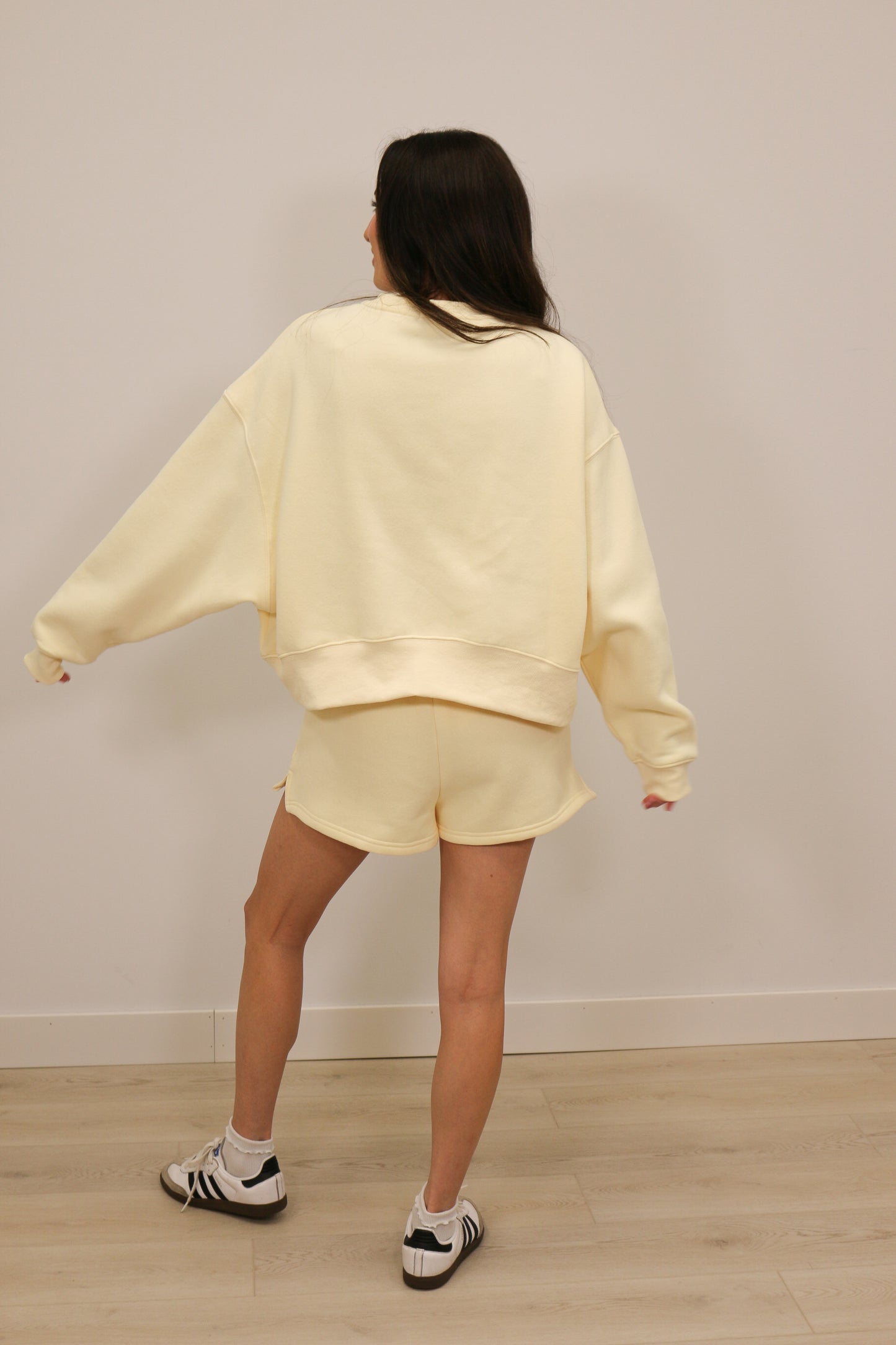Kate High Waisted Sweat Shorts - Butter Yellow