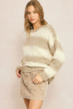 Load image into Gallery viewer, Kensington Abstract Stripe Long Sleeve Sweater Pullover - Mocha
