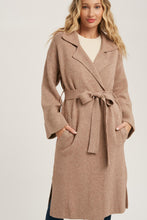 Load image into Gallery viewer, Leah Heavy Knit Trench Coat - Latte

