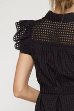 Load image into Gallery viewer, Maddox Shadow Grid Button Up Mini Dress - Black
