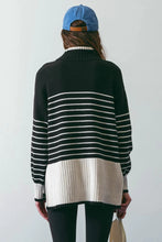 Load image into Gallery viewer, Madison Striped Rib Knit Sweater Pullover - Black Multi
