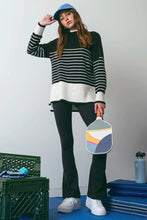Load image into Gallery viewer, Madison Striped Rib Knit Sweater Pullover - Black Multi

