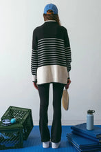 Load image into Gallery viewer, Madison Striped Rib Knit Sweater Pullover - Black Multi
