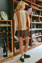 Load image into Gallery viewer, Mae Jacquard Striped V-Neck Knit Sweater Pullover - Light Camel
