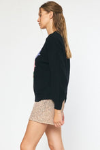 Load image into Gallery viewer, Merry Everything Holiday Fuzzy Long Sleeve Sweater Pullover - Black Multi
