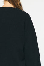 Load image into Gallery viewer, Merry Everything Holiday Fuzzy Long Sleeve Sweater Pullover - Black Multi
