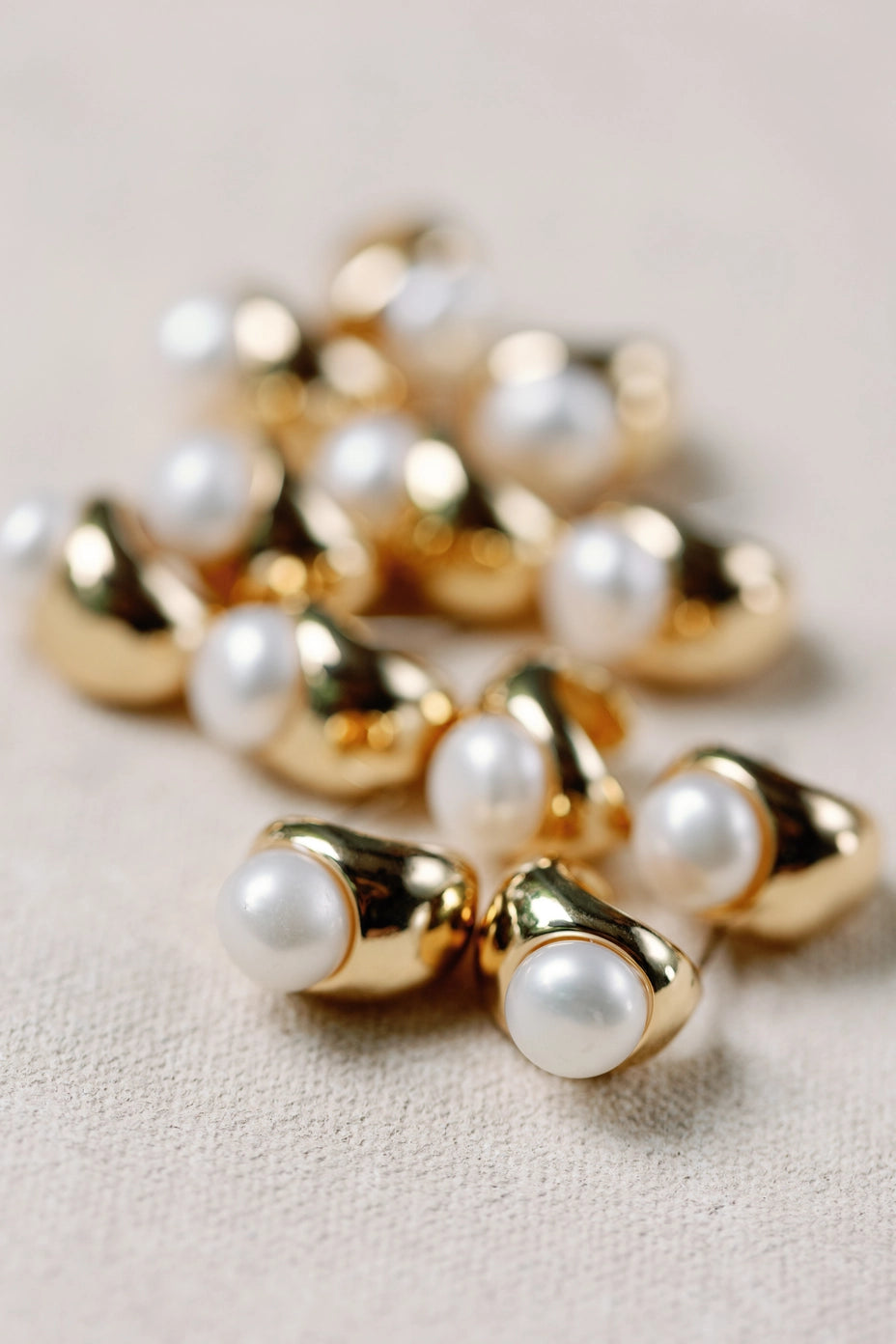 Pearl Huggie Mini Gold Hoop Earring