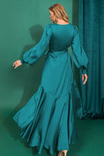 Load image into Gallery viewer, zSALE Miranda High-Low Silky Long Sleeve Dress - Teal
