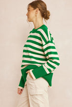 Load image into Gallery viewer, Montauk Oversized Stripe Print Long Sleeve Sweater - Green
