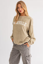 Load image into Gallery viewer, Nashville Washed Corduroy Oversized Sweatshirt Pullover - Light Sage

