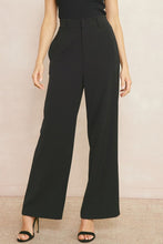 Load image into Gallery viewer, Oxford Classic Relaxed Woven High Waisted Wide Leg Pant - Black
