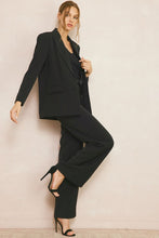 Load image into Gallery viewer, Oxford Classic Relaxed Woven High Waisted Wide Leg Pant - Black
