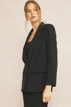 Load image into Gallery viewer, Oxford Classic Long Sleeve Button Front Woven Blazer - Black
