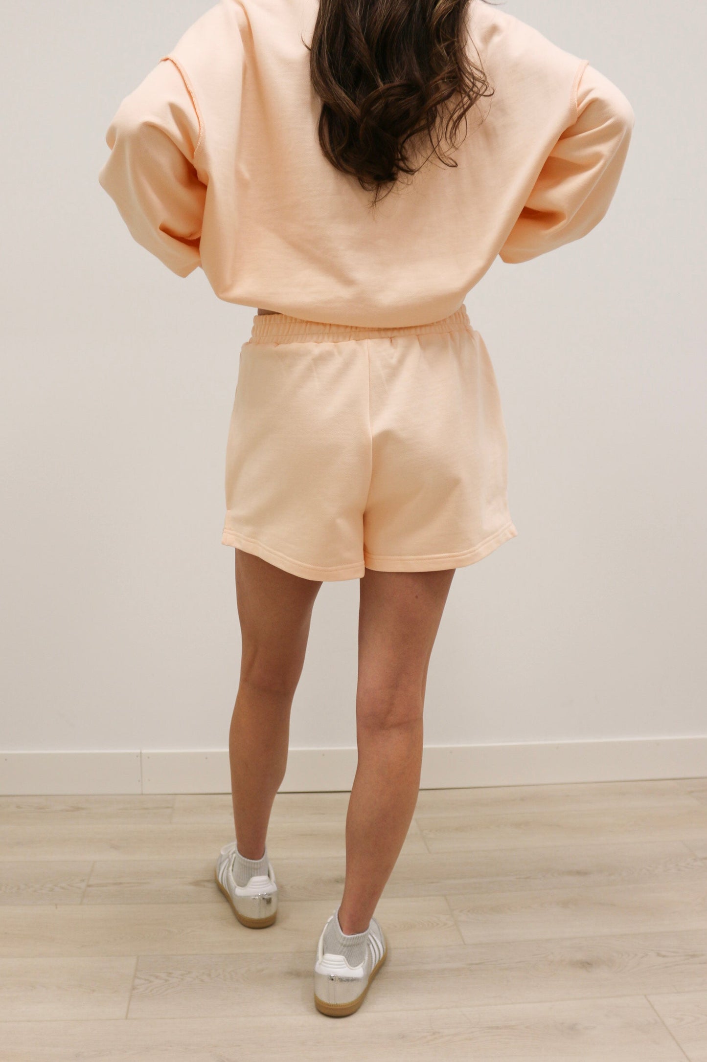 Paige High Waisted Sweat Shorts - Baby Pink